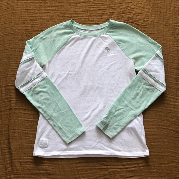 Abercrombie Kids - White and Mint Green Top - Picture 1 of 6